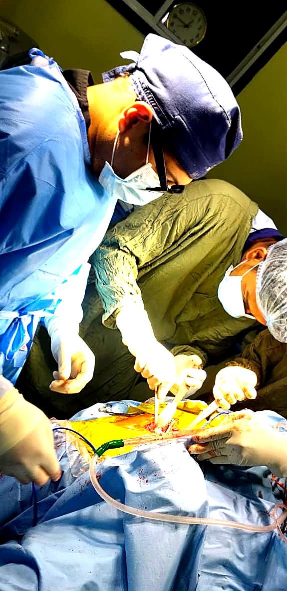 Dr. Shreyas Zalariya in the operating theatre